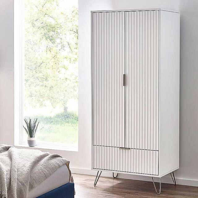 Murano 2 Door 1 Drawer Wardrobe - Matt White