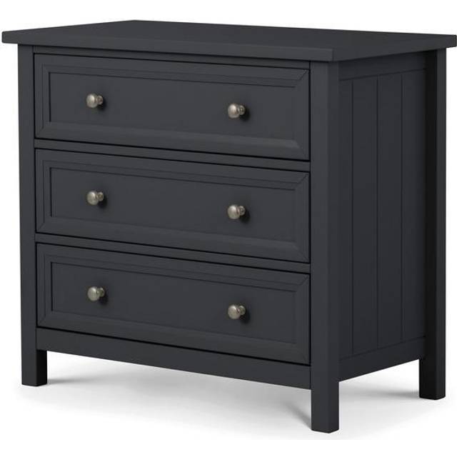 Julian Bowen Maine 3 Drawer Wide Chest Anthracite Drawer Chest