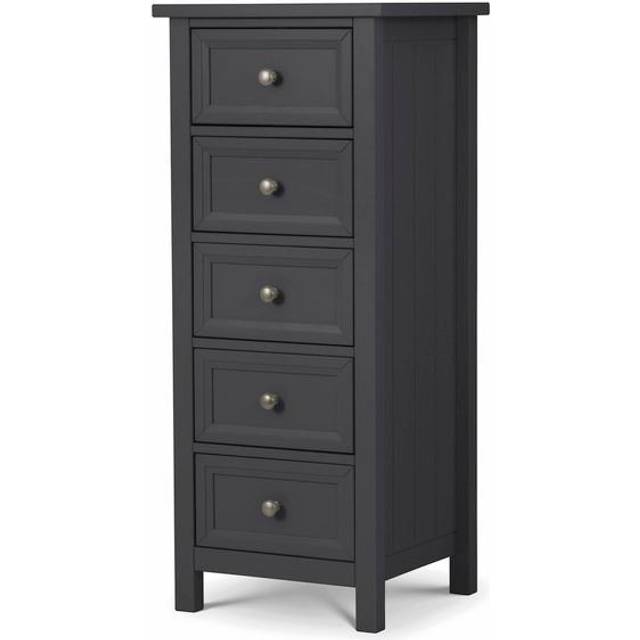 Julian Bowen Maine 5 Drawer Tall Chest - Anthracite, Black