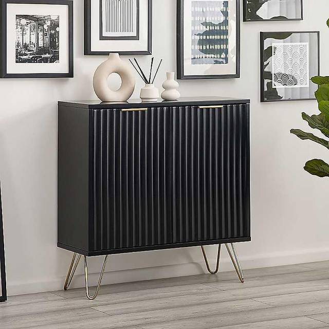 Murano Compact Sideboard 80cm - Matt Black - Julian Bowen | TJ Hughes