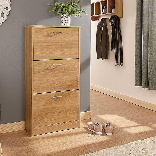 Stirling Three Tier Shoe Cabinet - Brown