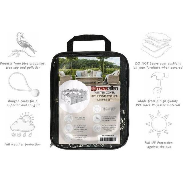 Maze Outdoor Cover for Richmond Corner Set, Black