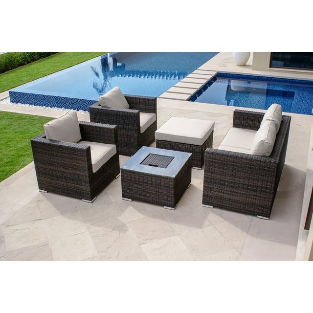 Maze Rattan Georgia 2 Seat Sofa Set with Ice Bucket - Grey