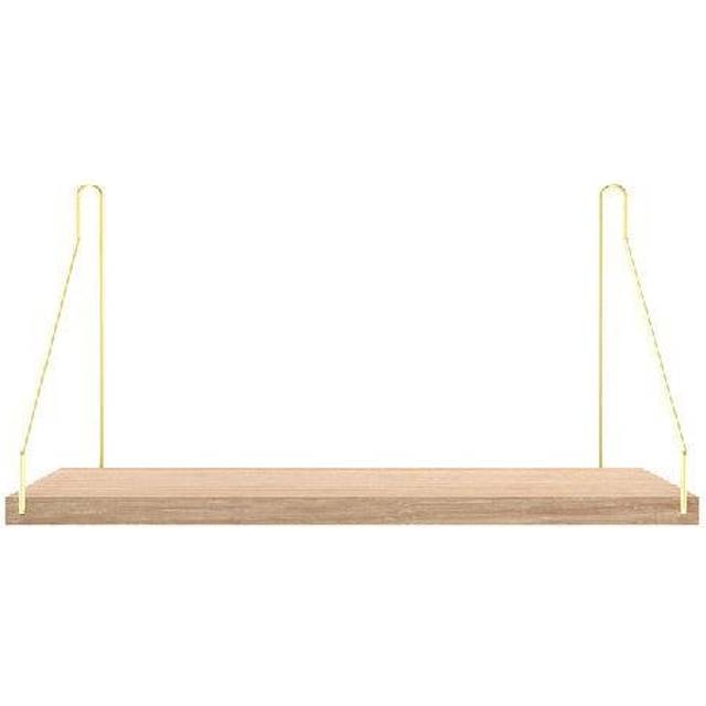 FRAMA - White Oiled Oak Shelf - 60 cm - Hylla - White/Brass - D:200/L:600 mm
