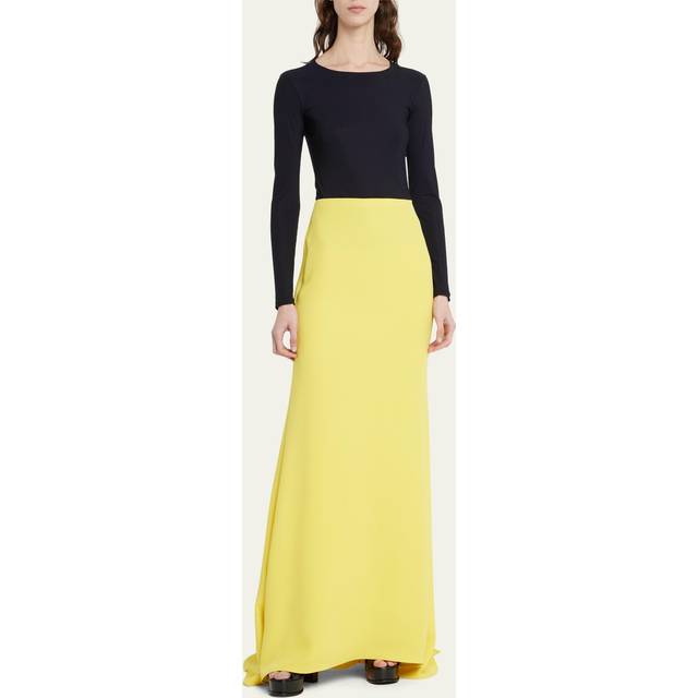 Valentino Silk maxi skirt - yellow (UK 14)