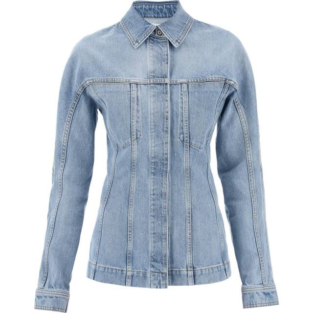 ALAÏA Blue Fitted Denim Jacket - 508 BLEU CLAIR - FR 34