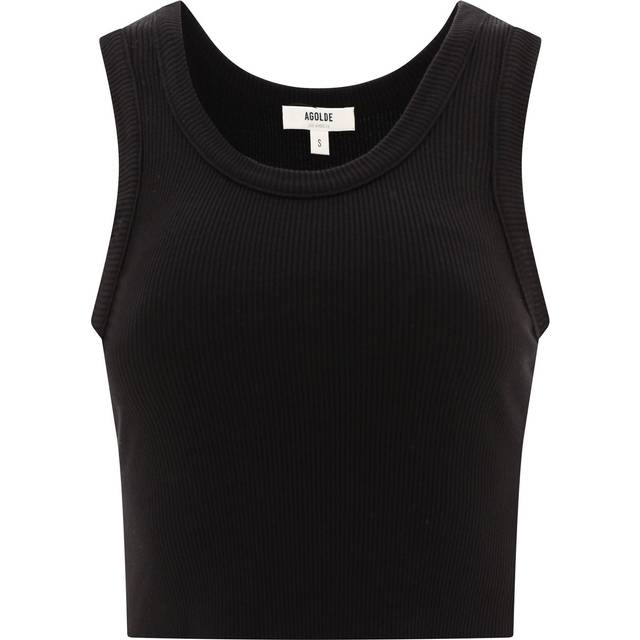 AGOLDE Black Cropped Poppy Tank Top - Black - L