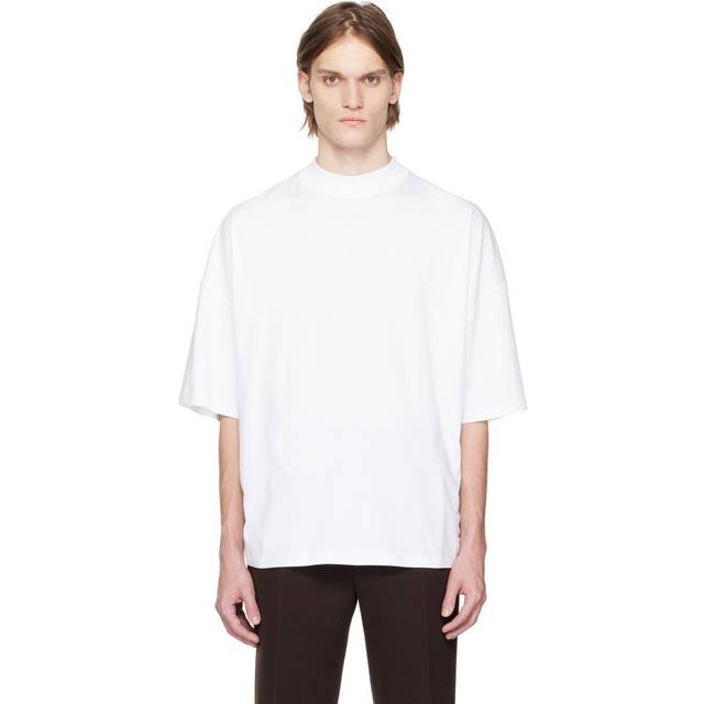 Wide White Crew-neck T-shirt - XL