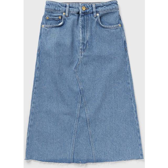 Ganni Organic Denim Midi Skirt - EU 34/UK 6 - Blue