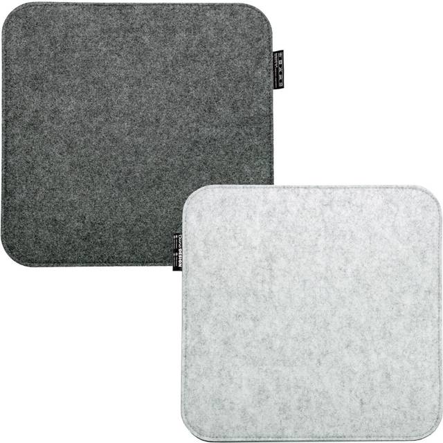 2 Square Felt Seat Cushions - 35x35cm Chair Pads - 8mm Seat Covers - Reversible
