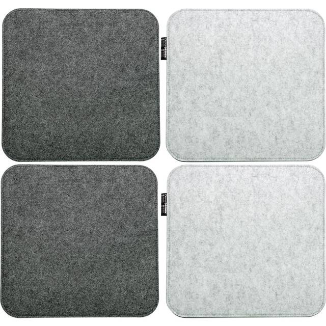 4 Square Felt Cushions for Chairs 35x35x0.8 cm Insulating Seat Pads Reversible