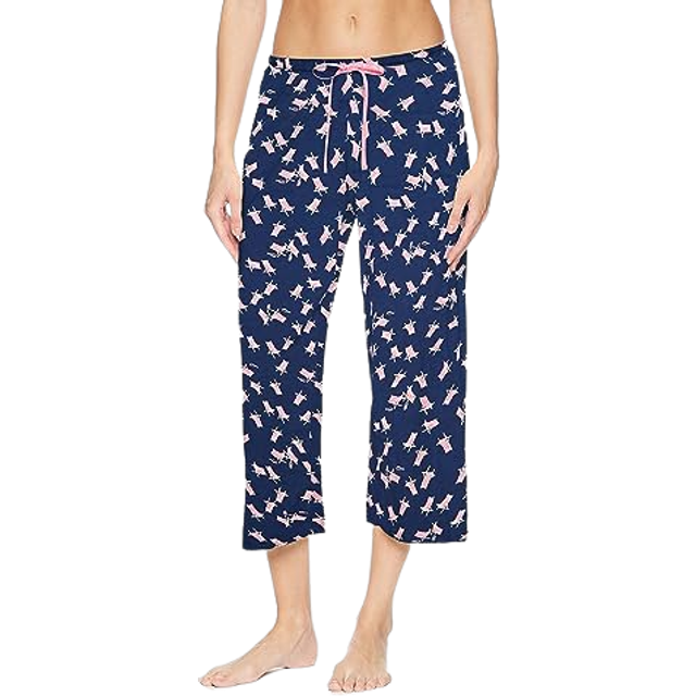 HUE Women's Plus Size Printed Knit Capri Pajama Sleep Pant, Medieval - Beach Chair, 2X