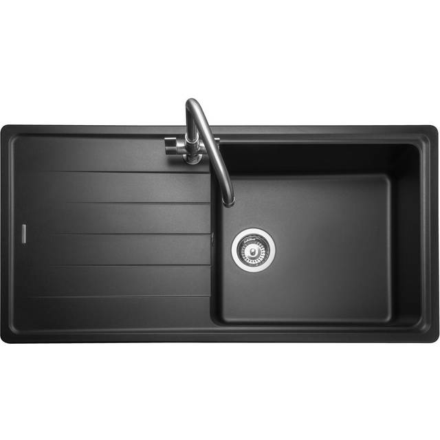 Elements Single Bowl Inset Kitchen Sink - Black (500mm L X 1,000mm W)