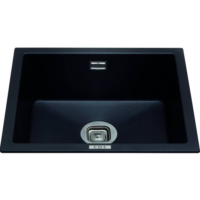 CDA KMG24BL 1.0 Bowl Granite Black Undermount Kitchen Sink