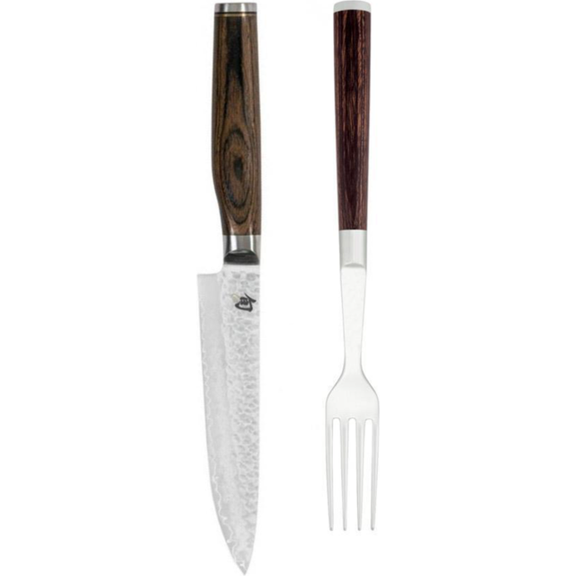 KAI Kai Shun Premier knife & fork set Chrome-brown