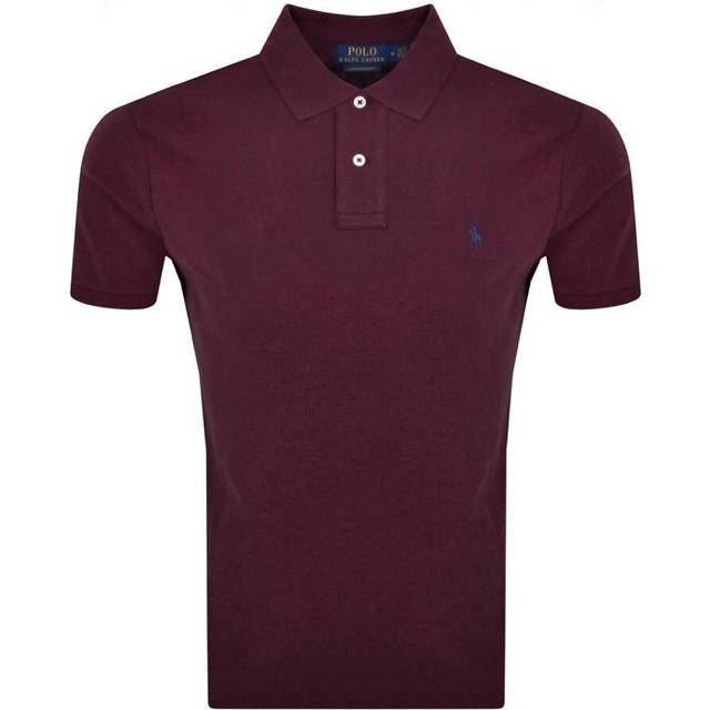 Pony Player Cotton Polo Shirt with Embroidered Logo in Regular Fit - burgundy - M