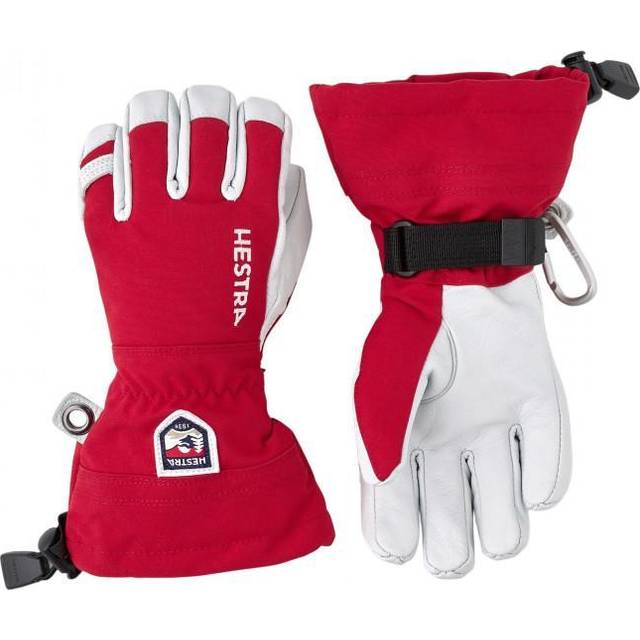 Hestra Army Leather Heli Ski Jr, Skidhandskar, Junior, Röd