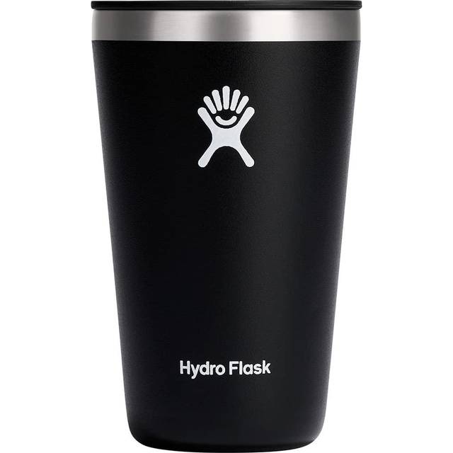 Hydro Flask 16oz All Around Tumbler - Black - Stainless Steel - Insulated - 24hrs cold - 12hr heat - Leakproof - Dishwasher Safe - Hiking