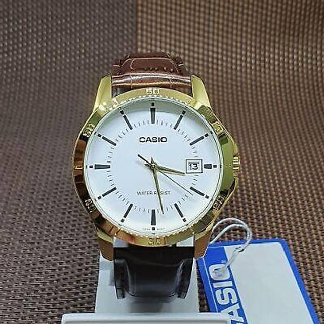 CASIO Couple Quartz Waterproof White Analog MTP-V004GL-7A&LTP-V004GL-7A - Free