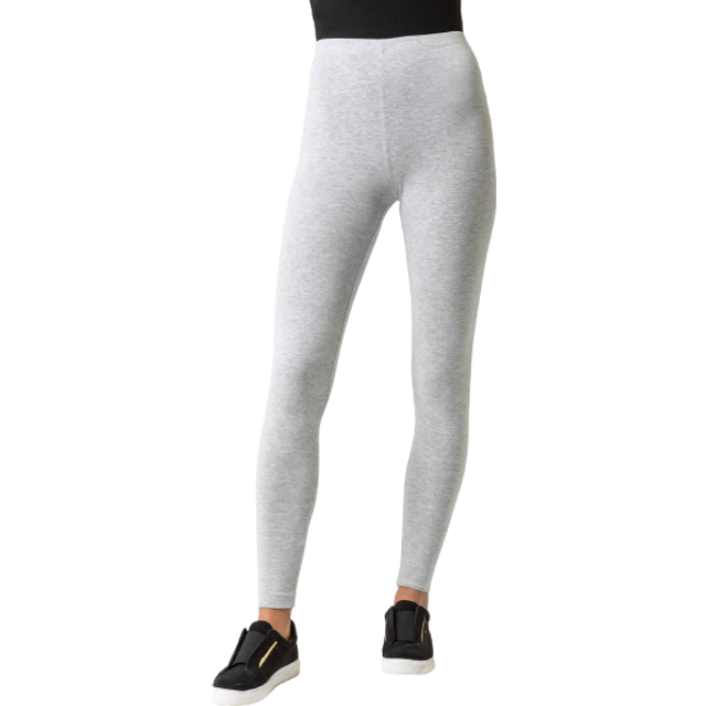 Roman Light Grey Stretch Plain Leggings - Size 12