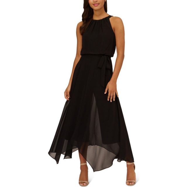Adrianna Papell Jersey And Chiffon Jumpsuit - Black