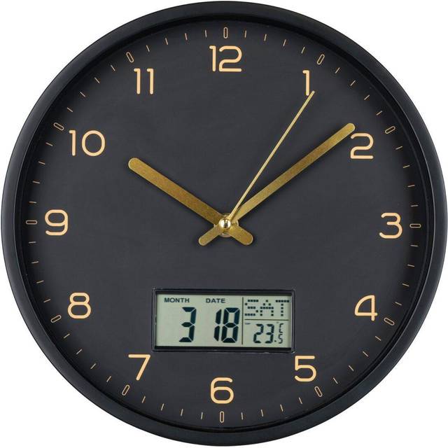 Digital wall clock, plastic House Nordic Amiens - Noir - 25x25x4 cm
