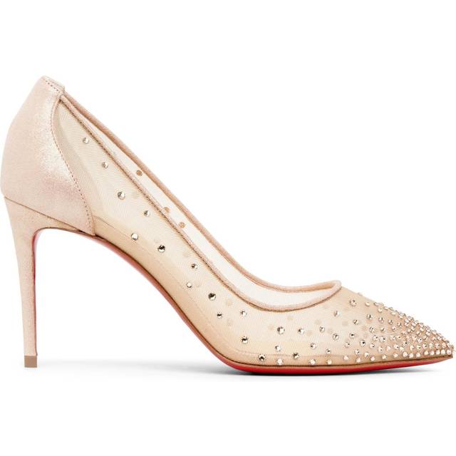 Christian Louboutin Womens Version Light Silk Follies Strass 85 Rete/suede Lame Versio Eur 38.5 / 5.5 Uk Women - VERSION LIGHT SILK