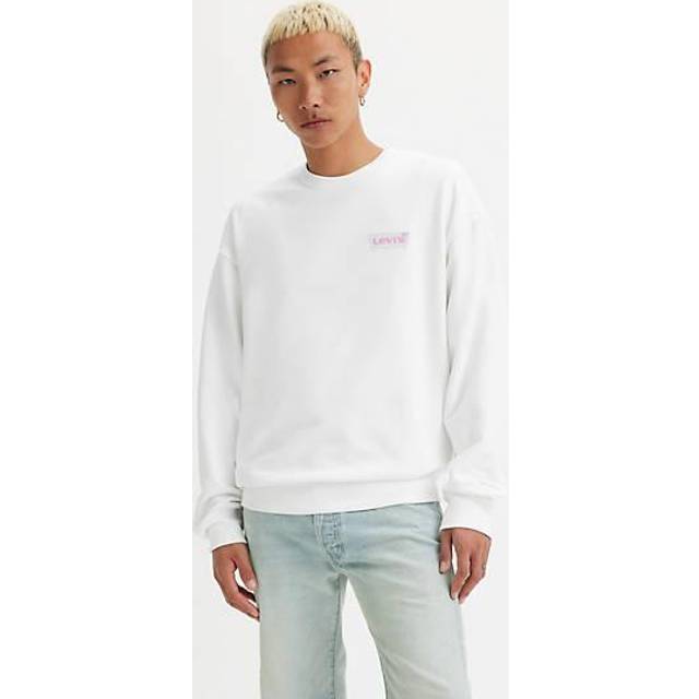 Levi's Herr RELAXD grafisk crew-tröja, original BW Crew WHI, Original Bw Crew Whi