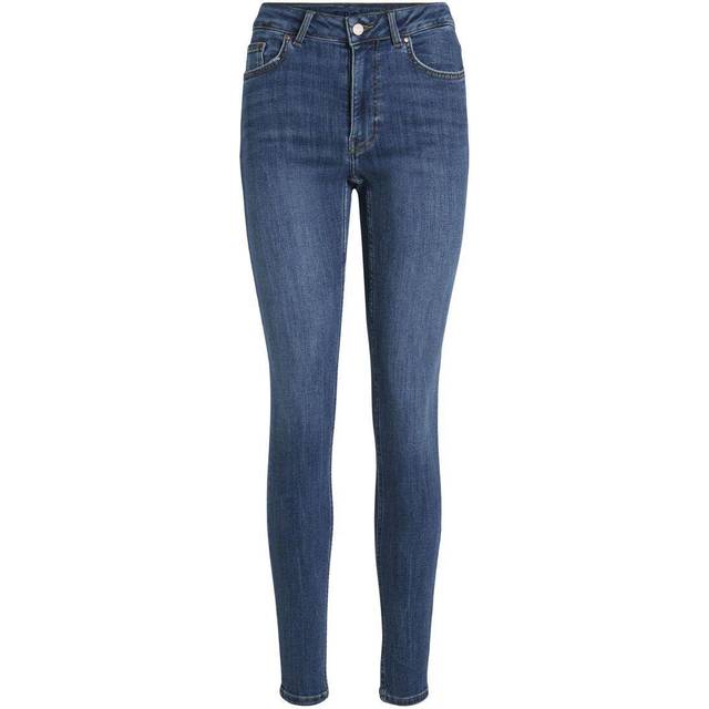 Vila Dam skinny fit jeans medelhög midja, Mellanblå denim, (M) W x 32L