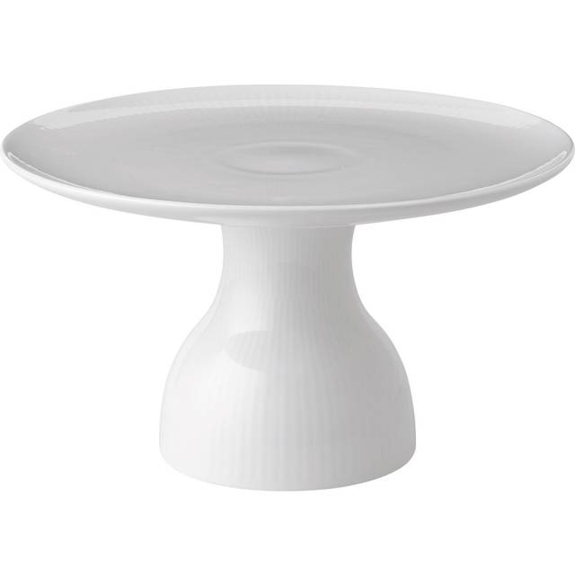 Royal Copenhagen - White Fluted Tallrik På Fot 20 cm - Kak- och tårtfat