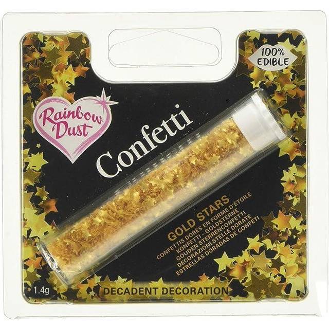 Gold Metallic Star Shaped - Edible Confetti Sprinkles - Yellow/Gold