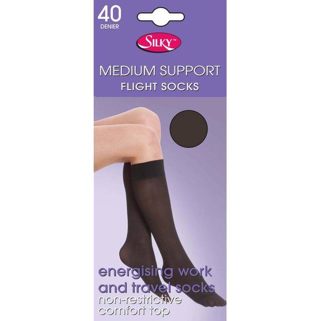 Silky Medium Support Flight Socks One Size Black