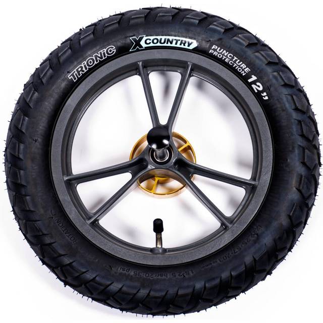 Veloped bakhjul 12" komplett