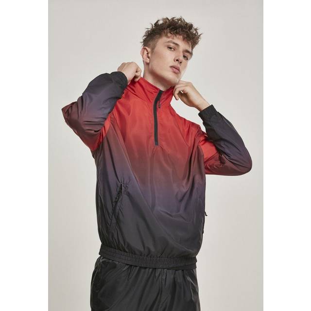 Urban Classics - Gradient Pull Over Jacket Black/Red - Jacket - black - M - 100% Polyester