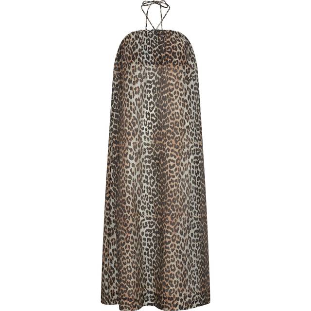 Ganni Sheer Voile Maxi Strap Dress Dam Maxiklänningar Stl. 38 - Från Magasin - Almond Milk (38)