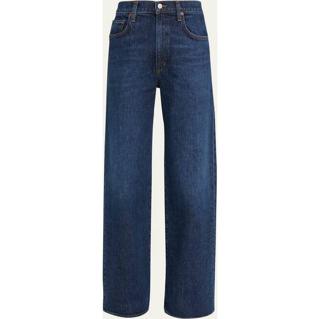 Harper Mid-Rise Wide-Leg Jeans - TEMPO DK MARBL - 28