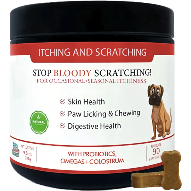 Itching and scratching dog treats for skin, licking, chewing, seasonal (natural herbal)
