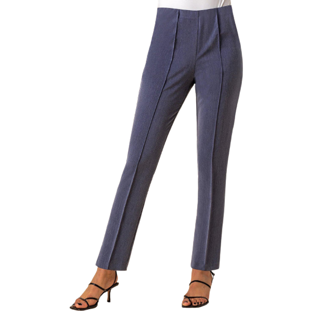 Soft Jersey Stretch Seam Detail Trouser - Denim - 12