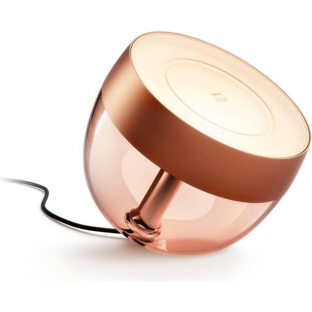 Philips Hue White & Color Ambiance Iris bordslampa Special Edition i koppar 520 lm, dimbar, med 16 miljoner färger, kan styras via app, kompatibel med Amazon Alexa (Echo/Echo Dot)