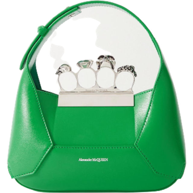 Alexander Mcqueen The Jewelled Hobo Mini Bag In Bright Green (Size 7.8  x 4.7  x 1.5)