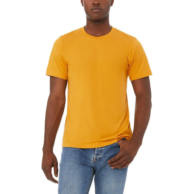 Bella+Canvas Mustard Tri-Blend Unisex Short Sleeve Tee - Size Small - mustard triblend