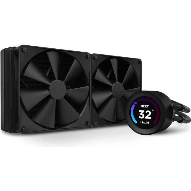NZXT Kraken Elite 280 - RL-KN28E-B1-280 mm AIO CPU-vätskekylare - Anpassningsbar 2,36”” LCD-skärm med vidvinkel för GIF, bilder, prestandamätningar och mer - 2 x F140P-fläktar - Svart