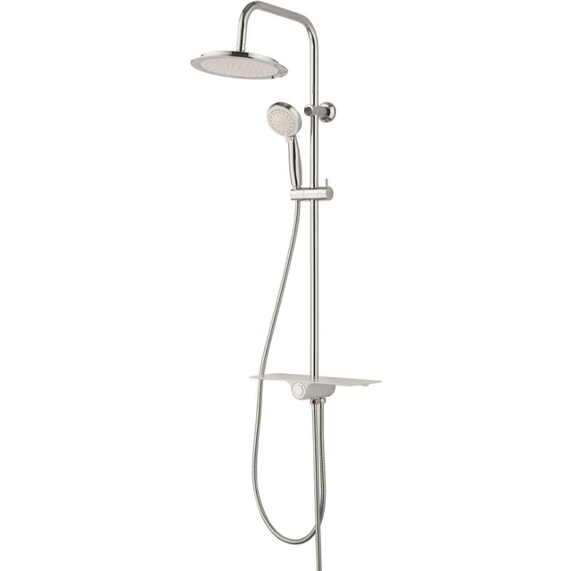 SCHÃTTE Overhead Shower Set with Tray White-Chrome Head Bath Bathroom Home