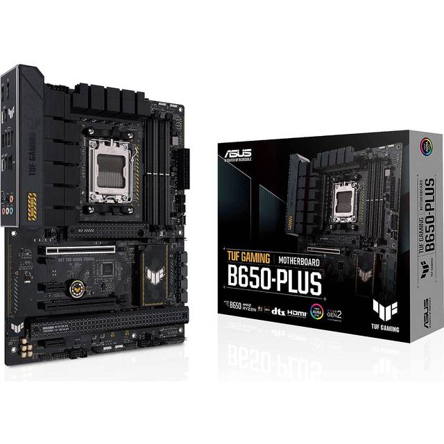 ASUS TUF GAMING B650-PLUS moderkortsuttag AMD AM5 (Ryzen 7000, ATX, PCIe 5.0, DDR5-minne, 14 effektstänger, USB 3.2 Gen 2x2 typ C, 2, 5 G Ethernet, Aura Sync)