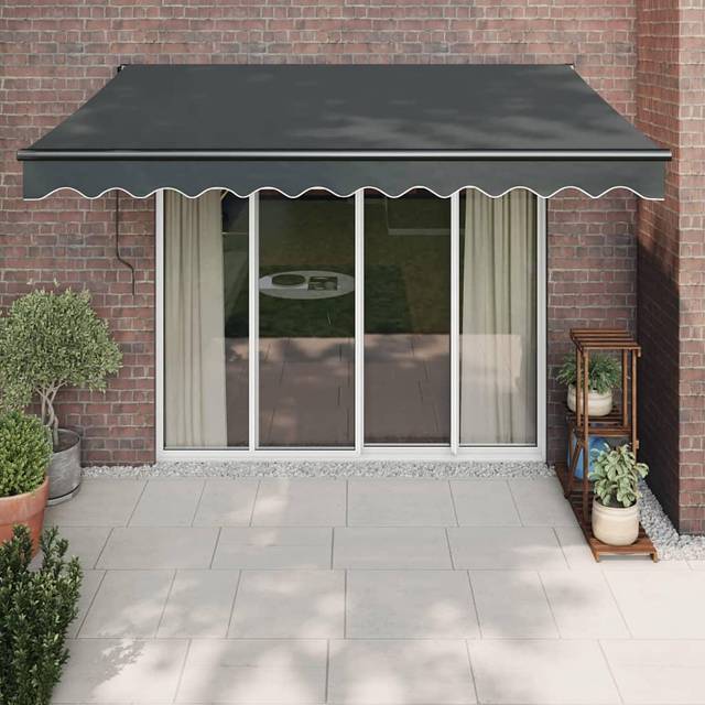 Markis infällbar antracit 3,5x2,5 m tyg&aluminium