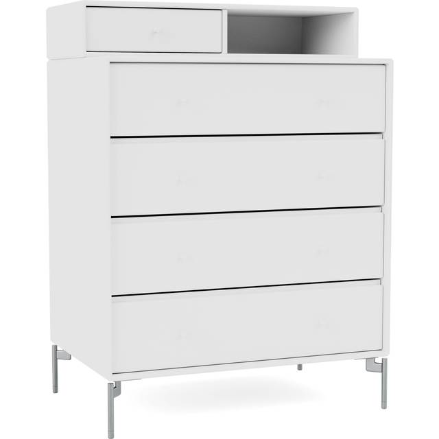 Montana - KEEP - With chrome legs - Byrå - New White - H 94.8 CM / W 69.6 CM / D 30/46.8 CM