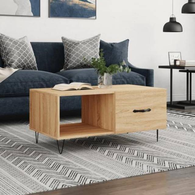 vidaXL Coffee Table Sonoma Oak 90x50x40 cm Engineered Wood - Brown