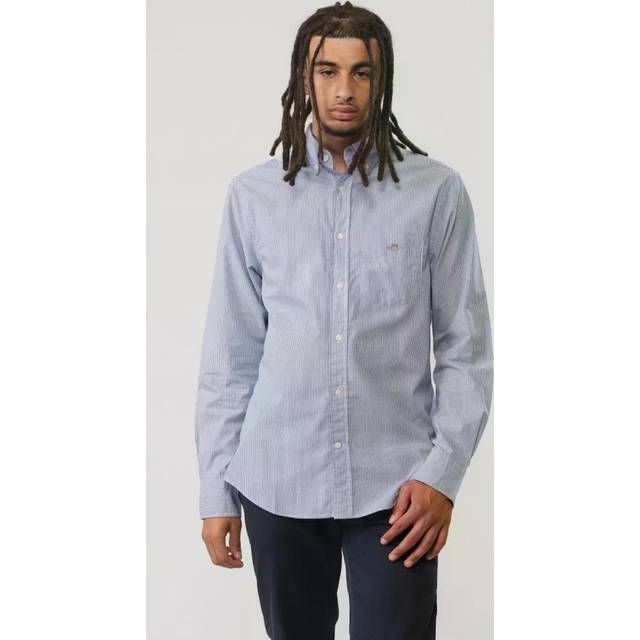 GANT Reg Poplin Banker Bd skjorta för män, College Blue, 3XL