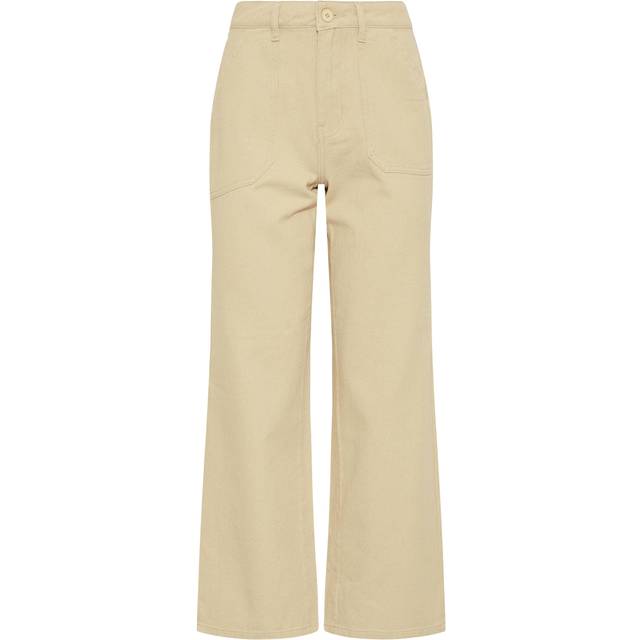 Lts Tall Green Cotton Twill Wide Leg Cropped Trousers 18 Lts | Tall Women's Wide Leg Trousers