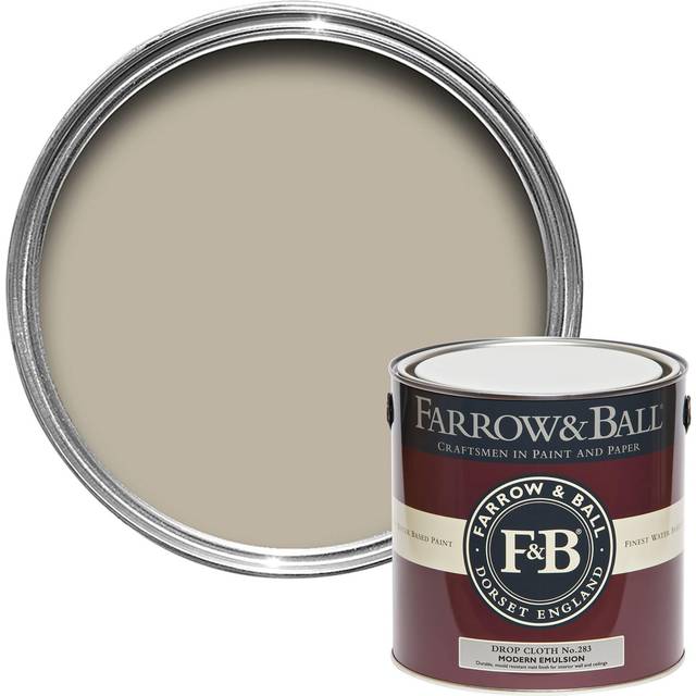 Farrow and Ball Modern Emulsion, Drop Cloth No. 283 2.5L, Modern Emulsion Paint , Paints, Wall and Ceiling Paints